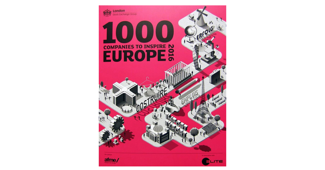 Poster for "1000 Companies to Inspire Europe 2016" by London Stock Exchange Group.