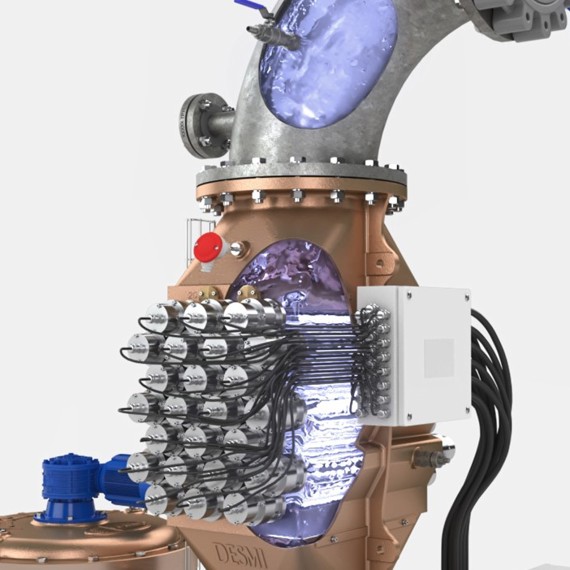 DESMI pump system with advanced fluid handling components and visible internal mechanisms.