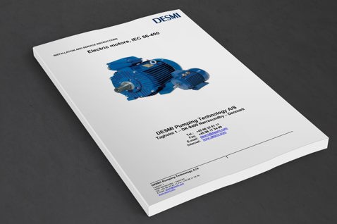 DESMI installation and service instructions for electric motors, IEC 56-400.