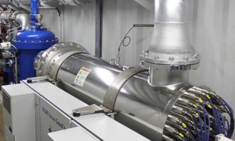 DESMI Ocean Guard system with pipes for fluid handling in an industrial setting.