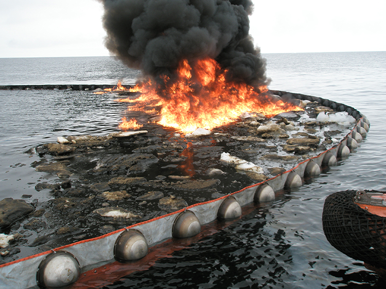 PyroBoom Insitu burning of oil spill DESMI Proven technology