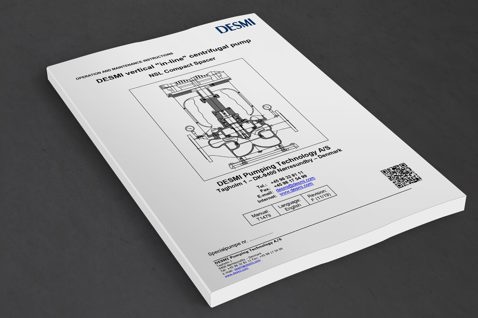 DESMI vertikal in-line centrifugalpumpmanual för NSL Compact Spacer.