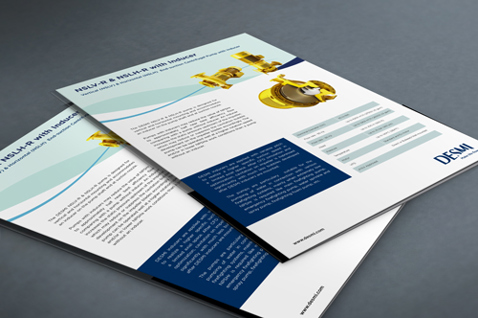 Brochures présentant les pompes DESMI NSLV-R et NSLH-R avec inducteurs pour applications marines.