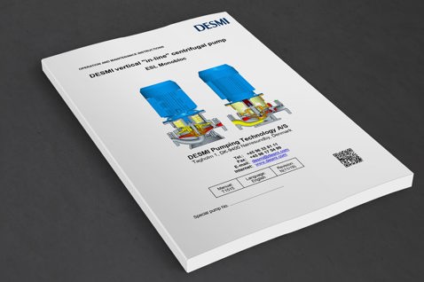 Manual for DESMI vertical "in-line" centrifugal pump ESL Monobloc.
