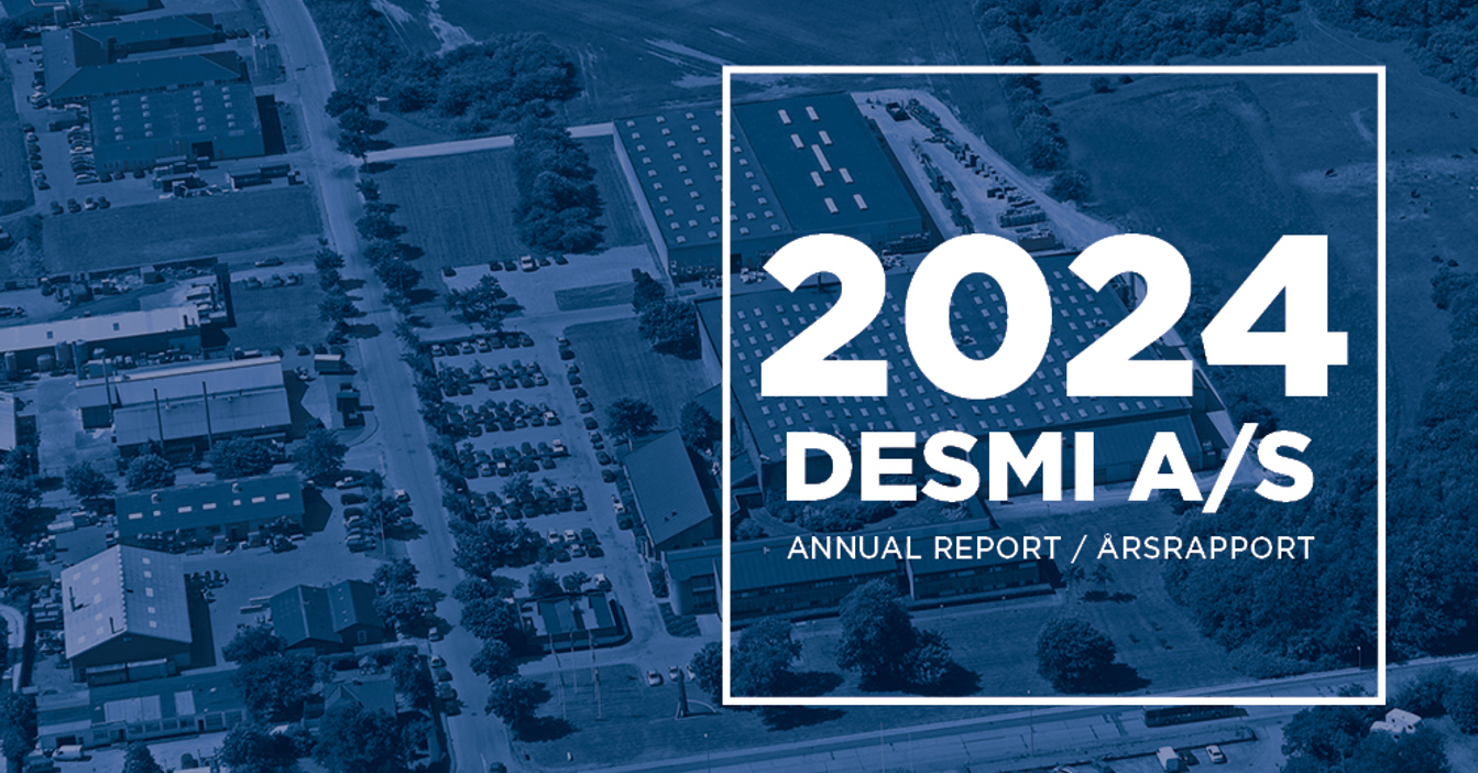 Aerial view overlayed with "2024 DESMI A/S Annual Report" text.