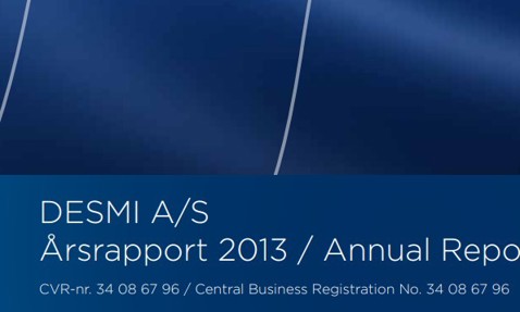 DESMI A/S Annual Report 2013 cover with company registration number displayed.