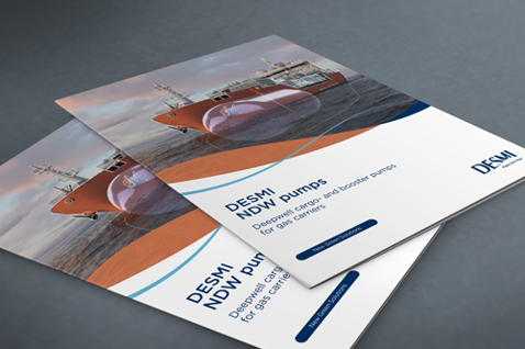 Brochures featuring DESMI NDW pumps for gas carriers and booster pumps.