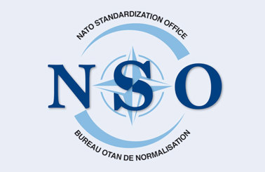 NATO Standardization Office logo with compass design and bilingual text.