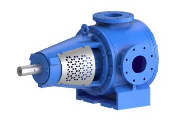 Blå DESMI centrifugalpump för vätskehanteringsapplikationer.