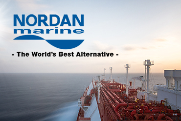 Ship deck with Nordan Marine logo and slogan "The World's Best Alternative".