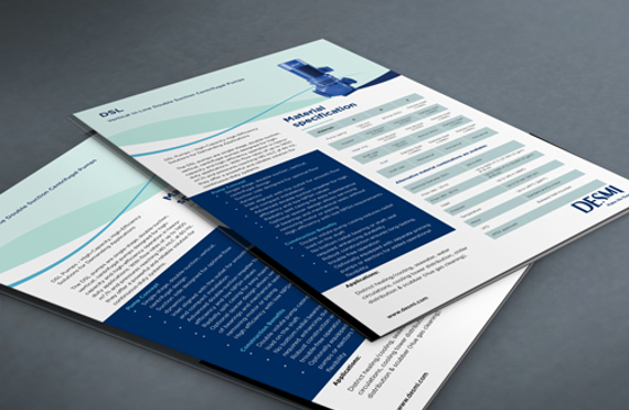 Brochures featuring DESMI products and specifications for fluid handling solutions.