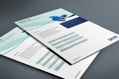 DESMI-broschyrer med industriell utrustning och specifikationer för lösningar inom vätskebehandling.