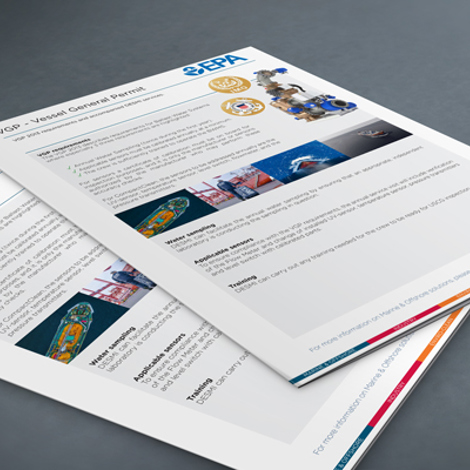 Two documents titled "Vessel General Permit," featuring DESMI and EPA logos.