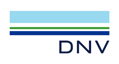 DNV logo with blue, green, and navy horizontal lines.