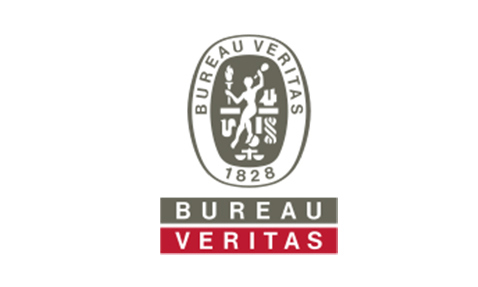 Bureau Veritas logo featuring emblem and company name in grey and red.