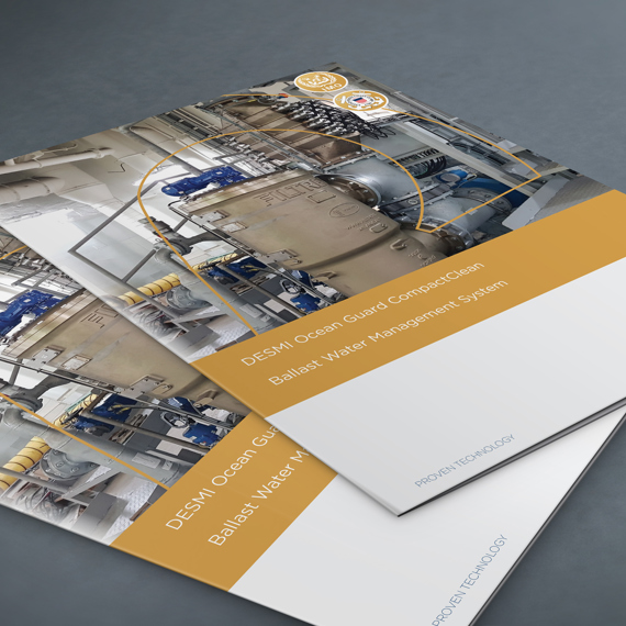 DESMI brochures showcasing Ocean Guard CompactClean Ballast Water Management System.