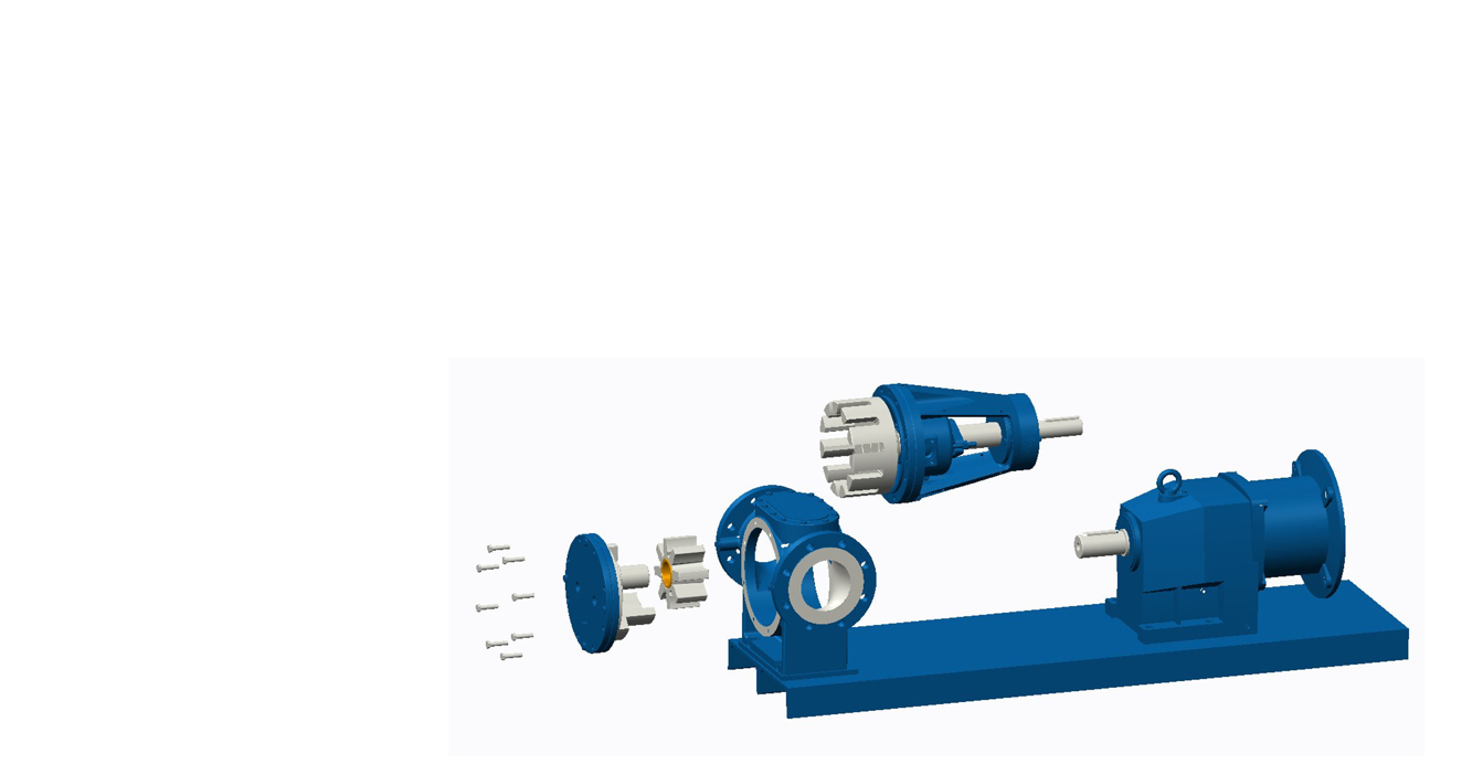 Exploded view of DESMI ROTAN pump components for fluid handling.
