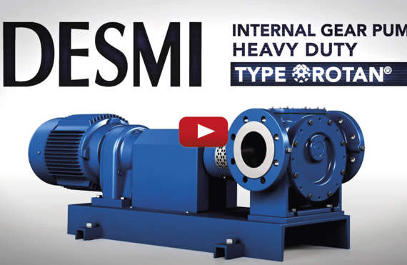 Bomba de engranajes internos de servicio pesado DESMI ROTAN para aplicaciones de manejo de fluidos.