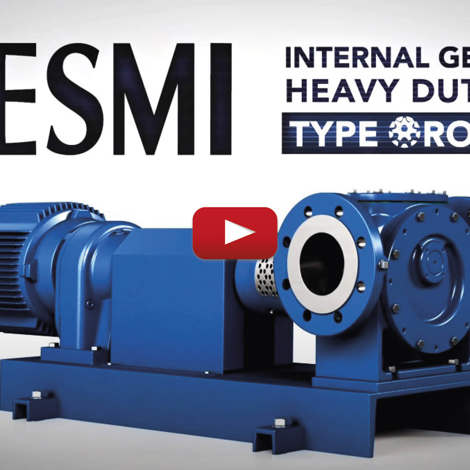 Bomba de engranajes internos de servicio pesado DESMI ROTAN para aplicaciones de manejo de fluidos.