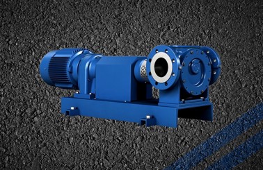 Blue DESMI modular S pump for fluid handling on textured background.
