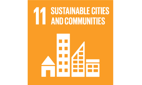 "Icon for Sustainable Development Goal 11: Sustainable Cities and Communities."