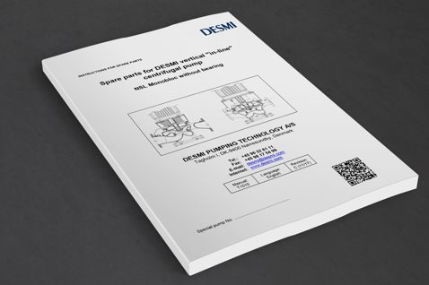 Manual de DESMI para bomba centrífuga vertical en línea, NSL Monobloc sin cojinete.