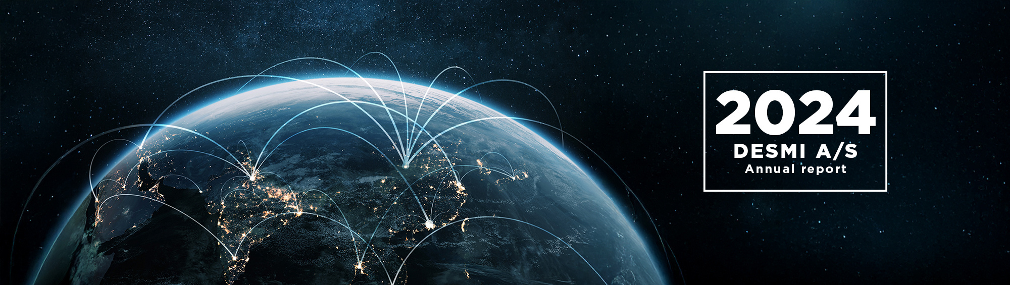 地球与连接线，标注为“2024 DESMI A/S 年度报告”。