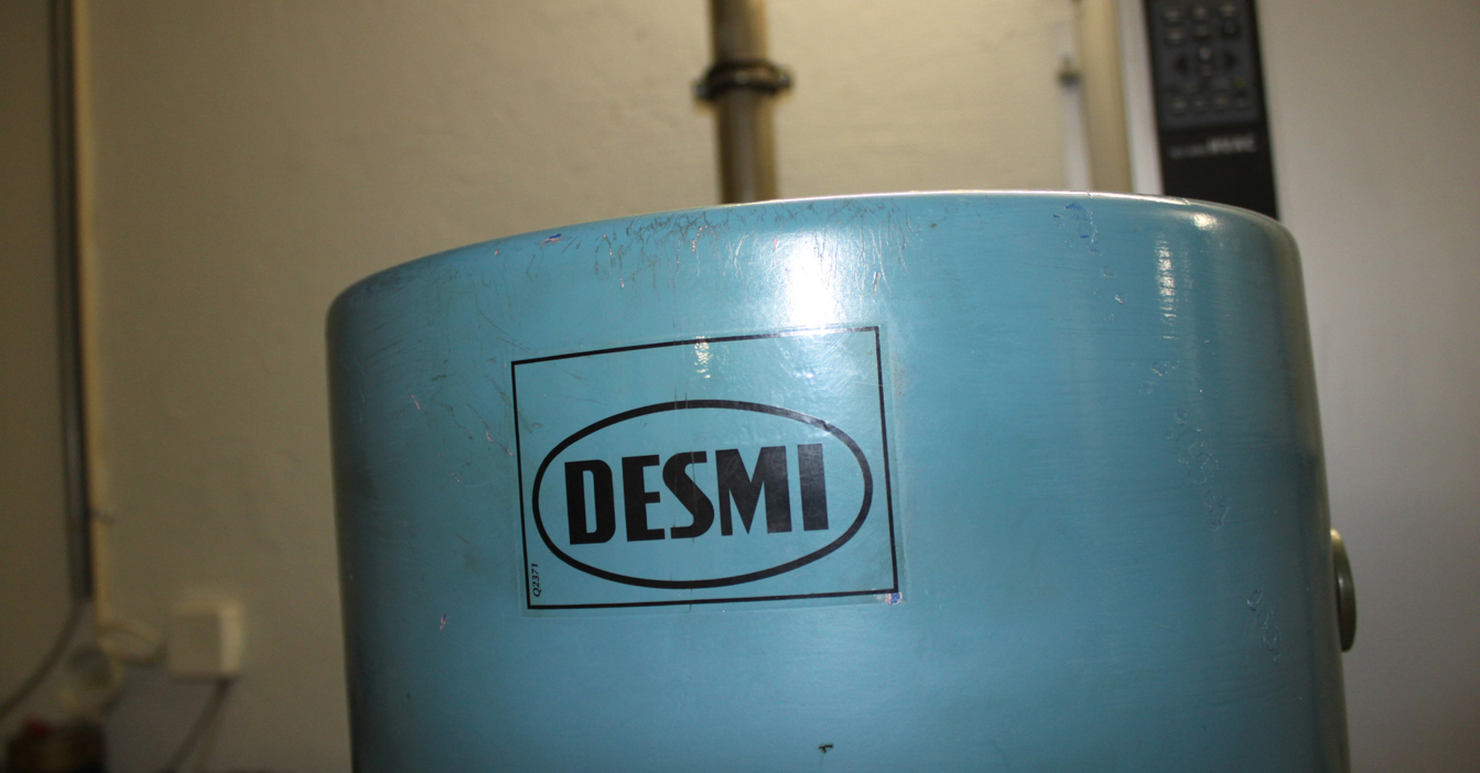 Blue DESMI equipment with visible logo, used for industrial fluid handling.