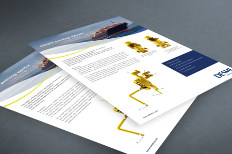 Brochures présentant les éjecteurs d'amorçage DESMI pour les applications de gestion des fluides.