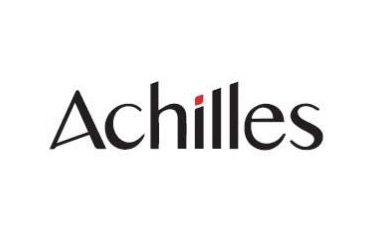 徽标展示了“Achilles”一词，并带有一个小红色点缀。