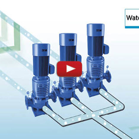 DESMI pumps arranged for water intake, featuring a play button overlay.
