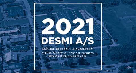 2021 DESMI A/S Annual Report cover with aerial view of facilities.