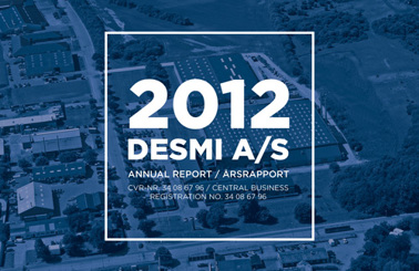 2012 DESMI A/S Annual Report cover with aerial view of facilities.