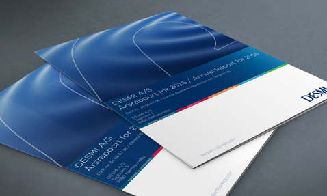 DESMI A/S annual reports for 2016, featuring a blue and white design.