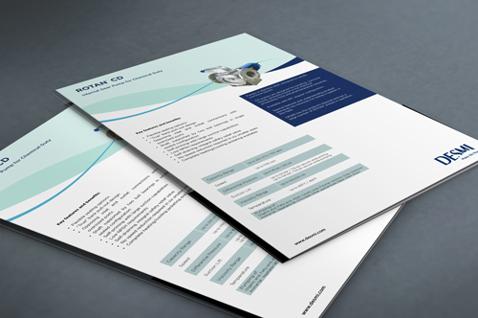 DESMI brochures featuring ROTAN CD pump for fluid handling applications.