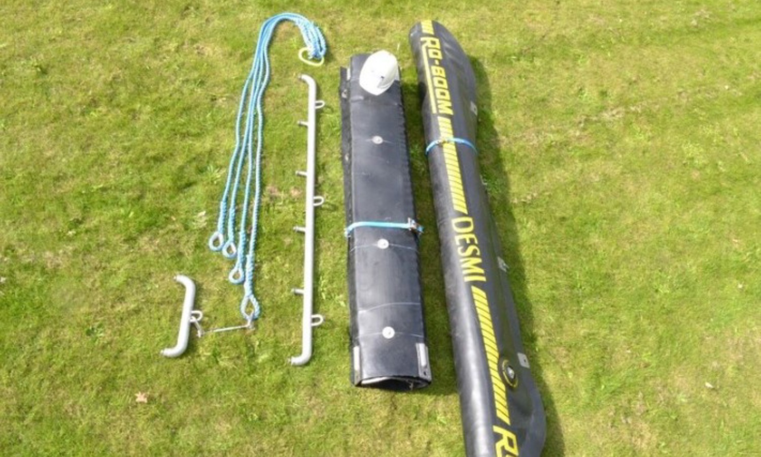 DESMI boom section and towing equipment laid out before operation