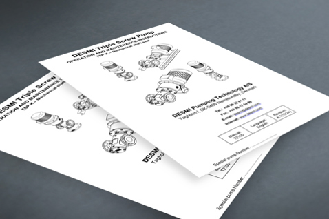 Brochures illustrating DESMI Triple Screw Pump for fluid handling operations.