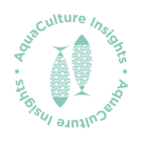 Circular logo with two stylized fish and "AquaCulture Insights" text.