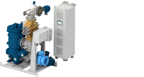 DESMI CompactClean BWMS-systeem met bedieningspaneel voor ballastwaterbeheer.